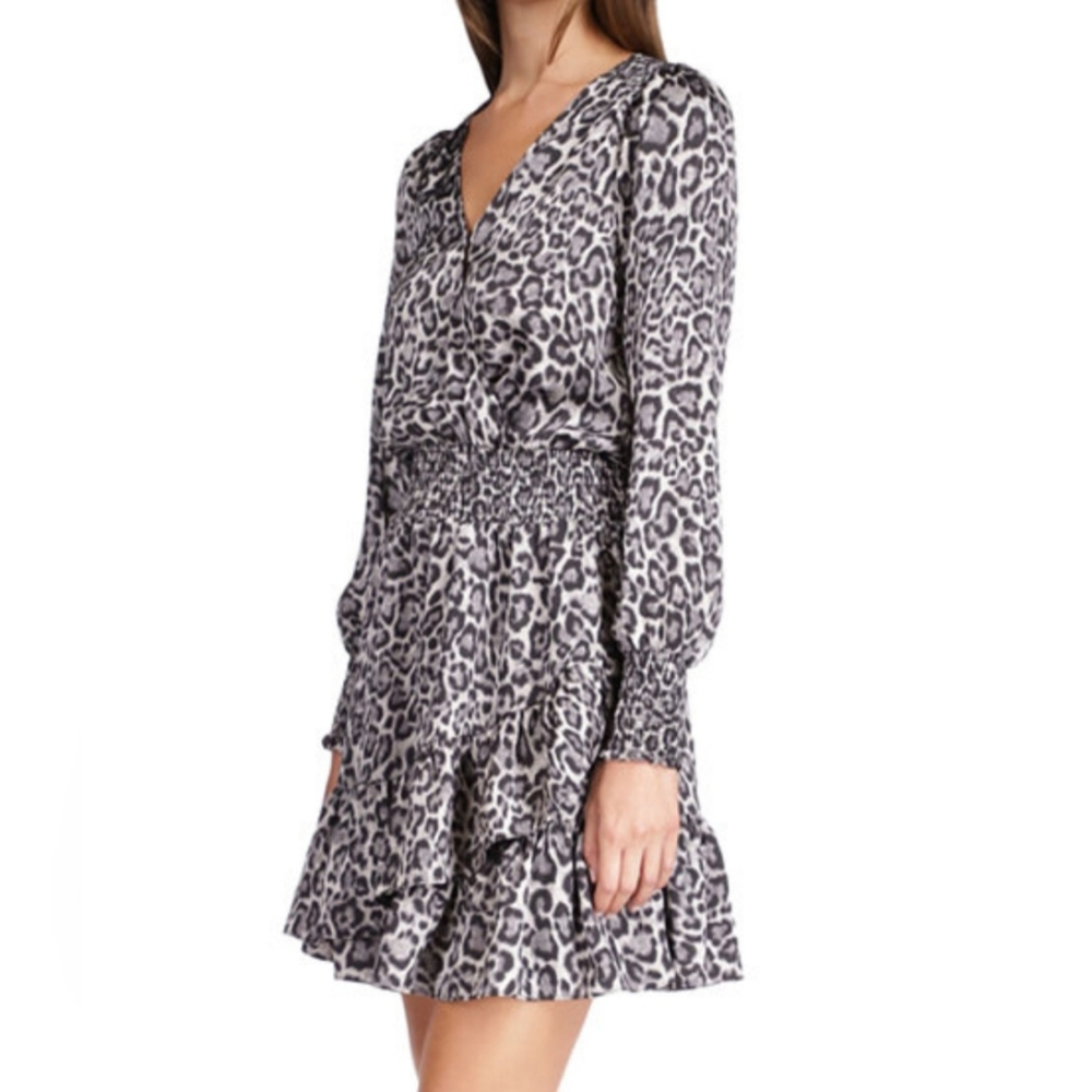 Michael Michael Kors Women's Wildcat Printed Smocked Dress Size XXS